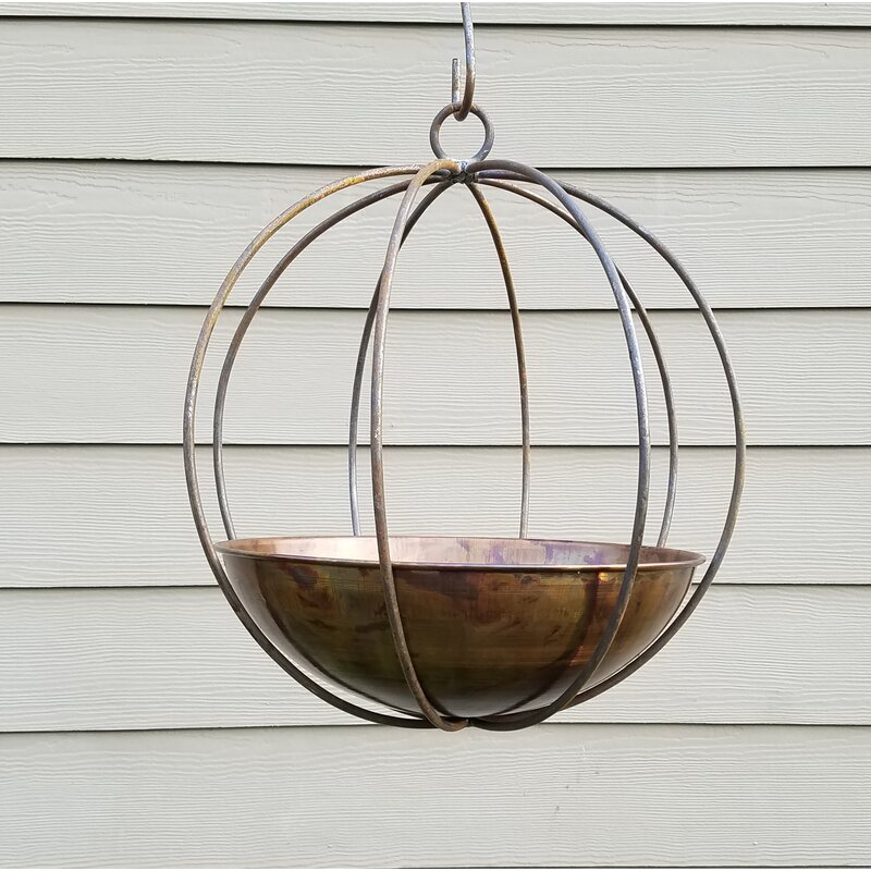 Gracie Oaks Handmade Globe Metal Hanging Planter And Reviews Wayfair 8533